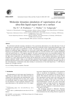Molecular dynamics simulation of vaporization of an ultra