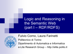 RDF semantics and RDF reasoning - e-Lite
