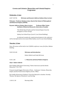 Crowns and Colonies: Monarchies and Colonial Empires Programme