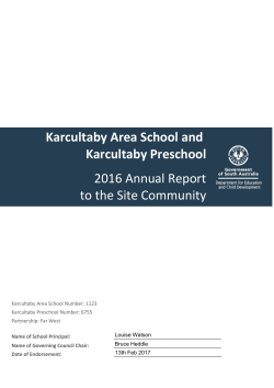 Annual report 2016 - Karcultaby Area School