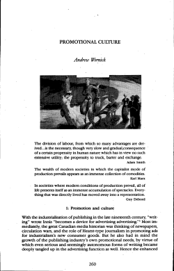 promotional culture - Journal Publishing Service