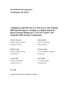 Final Report - Strategic Environmental Research and Development