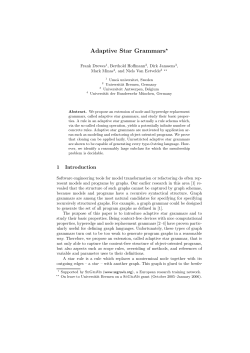 Adaptive Star Grammars - FB3 - Uni Bremen