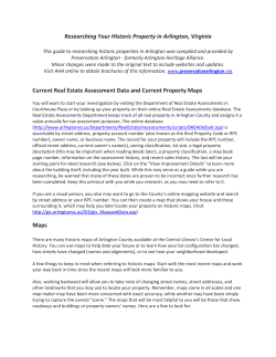 guide to researching historic properties in Arlington