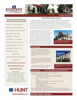 April Newsletter - Randolph Family Housing