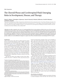 The Choroid Plexus and Cerebrospinal Fluid: Emerging Roles in