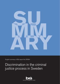 Discrimination in the criminal justice process in Sweden