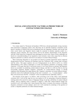 Social and Linguistic Factors as Predictors of Contact