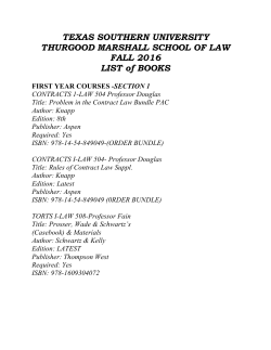 TEXAS SOUTHERN UNIVERSITY THURGOOD MARSHALL