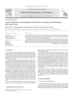 Cryptic speciation of hormogastrid earthworms revealed by