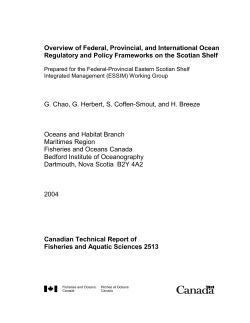 Overview of Federal, Provincial, and International Ocean Regulatory