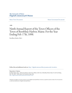 Ninth Annual Report of the Town Officers of the Town of Boothbay