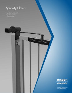 Specialty Closers - Rixson Specialty Door Controls