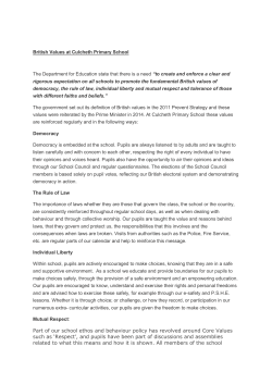 Part of our school ethos and behaviour policy has revolved around