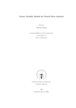 Latent Variable Models for Neural Data Analysis