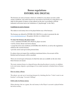 Bonus Rules - Estoril Sol Casinos