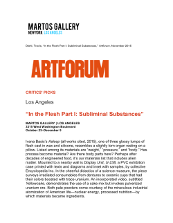 In the Flesh Part I: Subliminal Substances