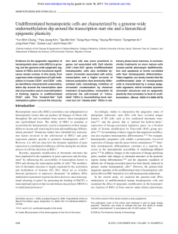 Undifferentiated hematopoietic cells are characterized by a genome