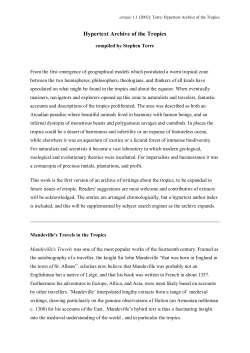 Hypertext Archive of the Tropics