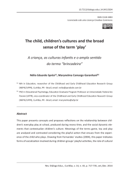 The child, children`s cultures and the broad sense of the