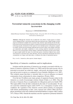 Terrestrial Antarctic ecosystems in the changing world: An overview