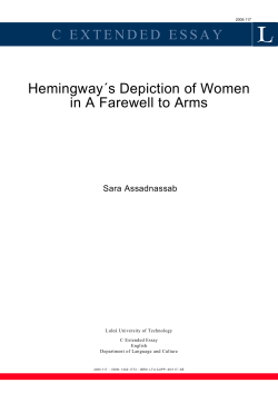 Hemingway`s depiction of women in A Farewell to Arms