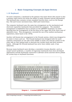 1 Basic Computing Concepts (2) Input Devices