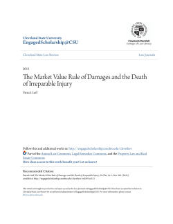 The Market Value Rule of Damages and the Death of Irreparable Injury