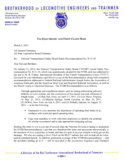 2012-03-05 - NTSB R-11-10 - Brotherhood of Locomotive