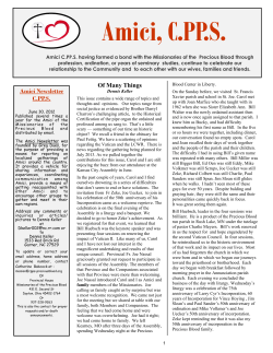 June - Missionaries of the Precious Blood