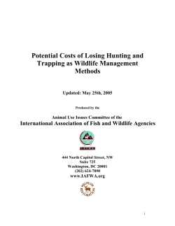 Potential Costs of Losing Hunting and Trapping