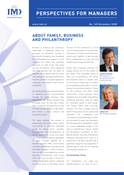 About FAmily, busiNess ANd PhilANthroPy