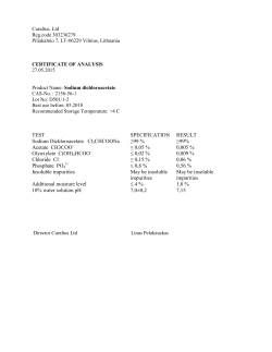 TEST SPECIFICATION RESULT Sodium Dichloroacetate