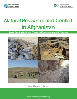 Natural Resources and Conflict in Afghanistan: Seven Case Studies