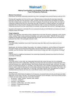 Making Food Healthier and Healthier Food More Affordable: Trans