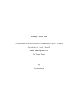 Internship Research Paper Locomotion and Motor