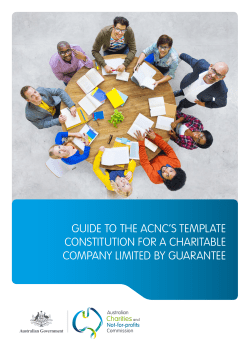 GUIDE TO THE ACNC`S TEMPLATE CONSTITUTION FOR A