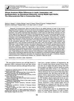 African American-White Differences in Lipids, Lipoproteins, and