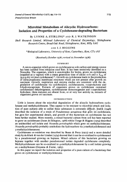Microbial Metabolism of Alicyclic Hydrocarbons