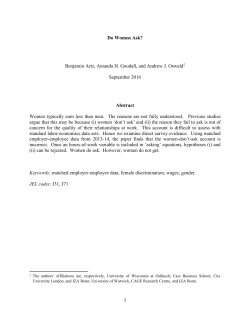 Do Women Ask? Benjamin Artz, Amanda H. Goodall, and Andrew J