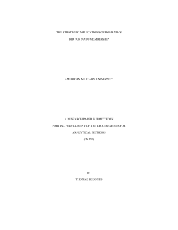 The Strategic Implications of Romania`s Bid for NATO Membership.