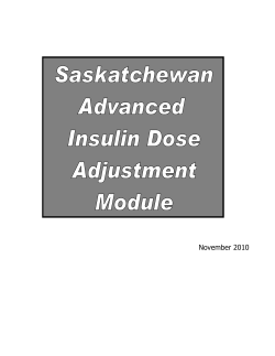 Saskatchewan Advanced Insulin Dose
