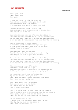 John Legend Sun Comes Up - Pisnicky