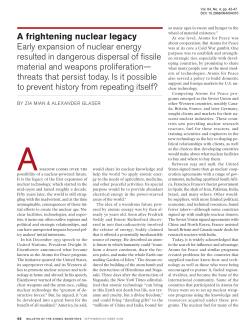 A frightening nuclear legacy