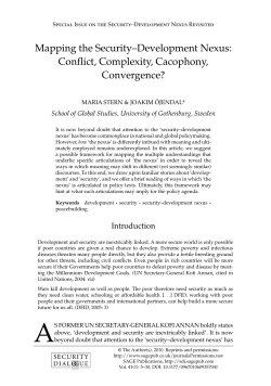 Mapping the Security&ndash;Development Nexus: Conflict
