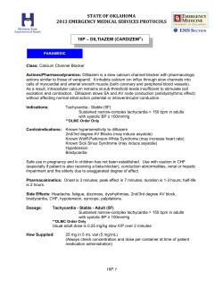 Protocol 16 P &ndash; Diltiazem (Cardizem)