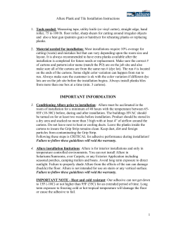 Allure Installation Instructions