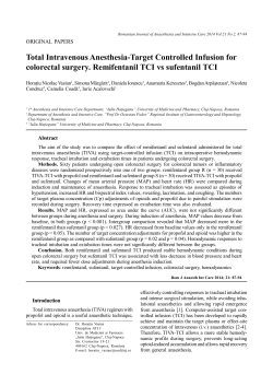 Total Intravenous Anesthesia-Target Controlled Infusion for