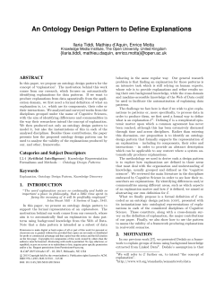 An Ontology Design Pattern to Define Explanations