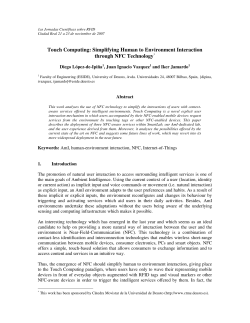 Touch Computing: Simplifying Human to Environment Interaction